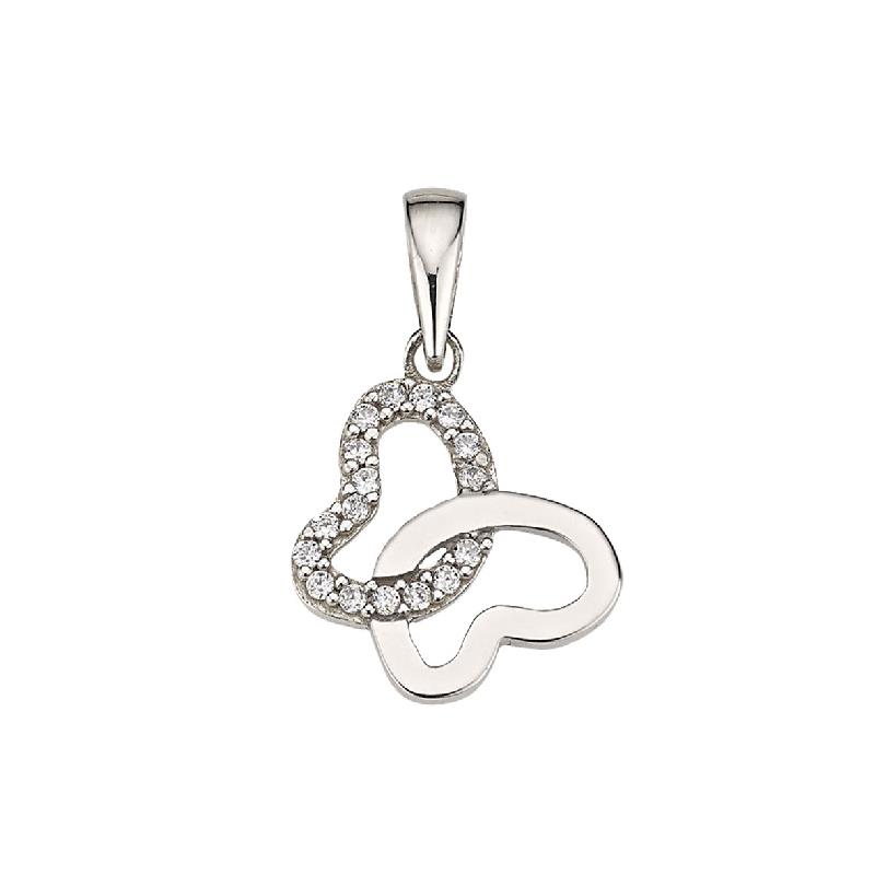 Anhänger Silber Herzen mit Zirkonia