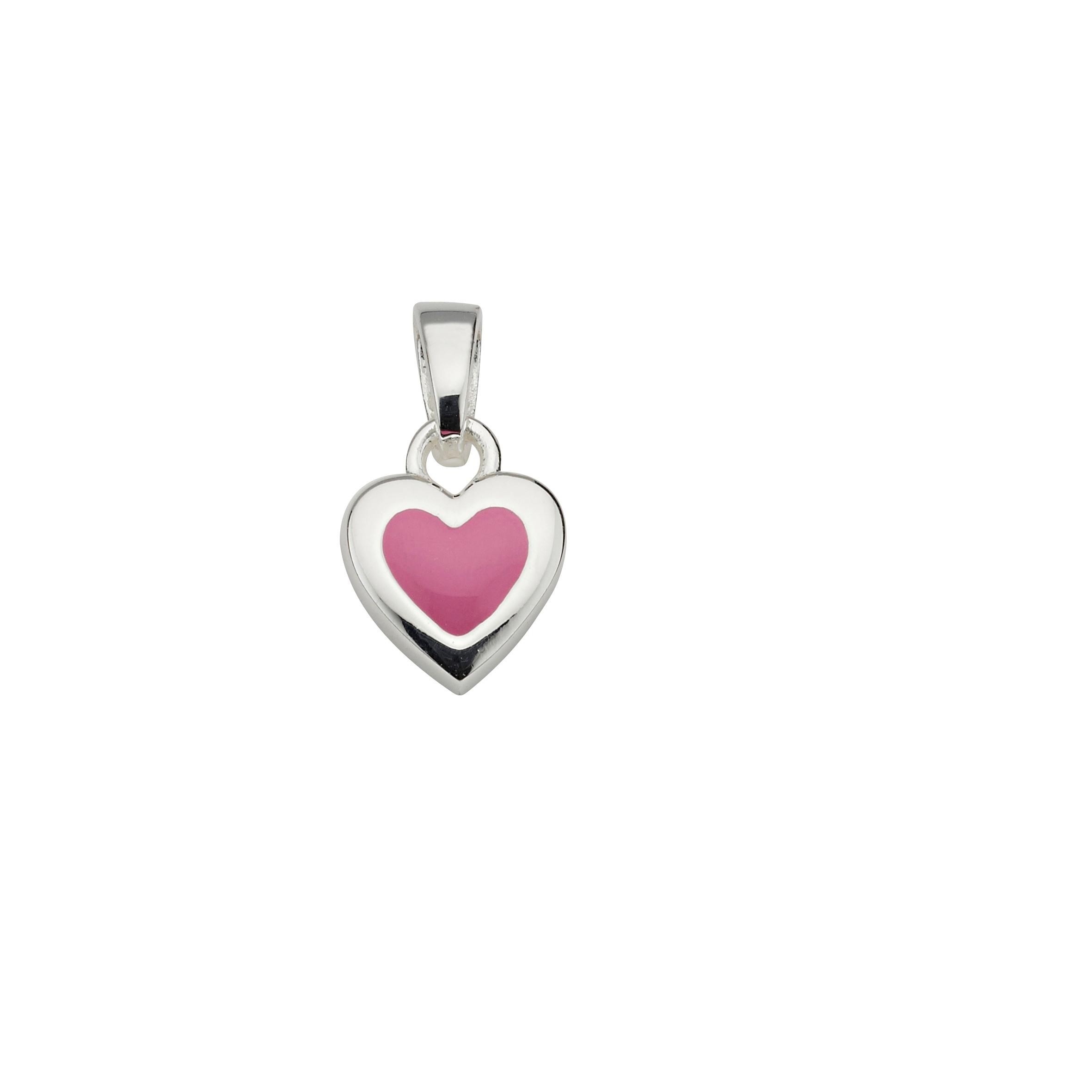 Anhänger Silber, Herz, pink